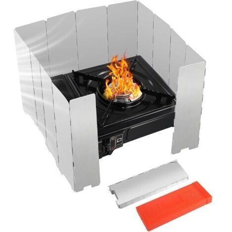 Pare-Vent Pliable, Plaques Pare-Vent Réchaud de Camping, Aluminium Plaques Camping Plein Air Pare Brise, Protection Antivent pour Réchaud à Gaz