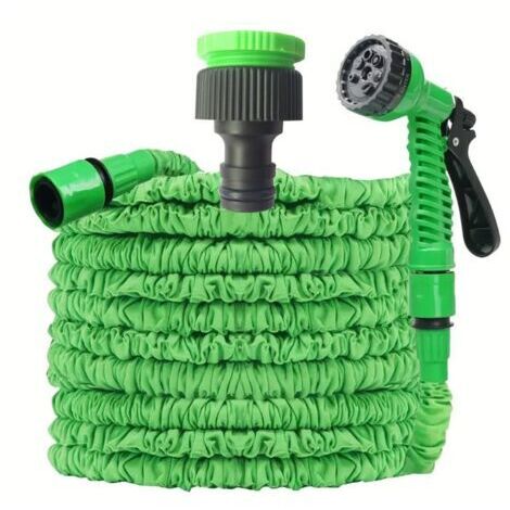 Tuyau d'Arrosage Extensible 15m, Tuyau Arrosage Extensible, Tuyau d'Arrosage Flexible avec 7 Modes de Pulvérisation, Léger et Facile à Ranger Pour Irrigation, Jardin, Arrosage, Nettoyage