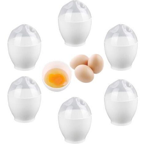 6 Pièces Pocheuse Oeuf Easy Egg Cooker pocheuses à œufs en Plastique Cuit Oeuf Micro Onde Poêle pour Micro OndesAntiadhésive Réutilisables avec Couvercle SansBPA