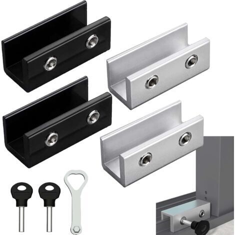 4 Pièces Serrures de Fenêtre Coulissante Verrou Porte, Verrou Baie Coulissante Bloque Porte Coulissante Adaptée Aux Portes et Fenêtres Coulissantes (1/5)