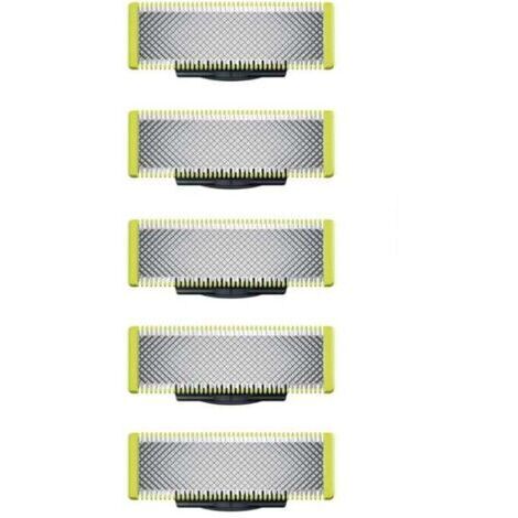 Applicable à OneBlade - Lames de rechange, pour rasoir/tondeuse électrique OneBlade, acier inoxydable robuste, taille, stylisation et rasage, lot de 5