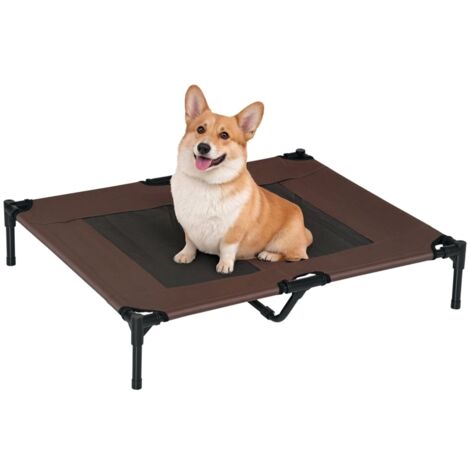 Tapis de refroidissement extérieur pour chiens, lit surélevé avec cadre métallique robuste et tissu en maille respirant, idéal pour les grands chiens. (1/5)