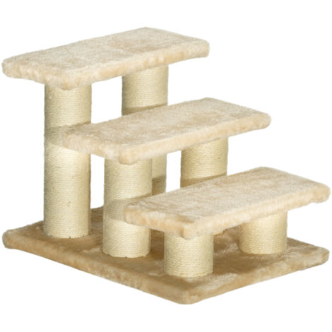 Escalier spécial pour chats âgés arthritiques, marches de 11 cm, adapté aux chats et chiens, matière pelucheuse, couleur… (1/5)