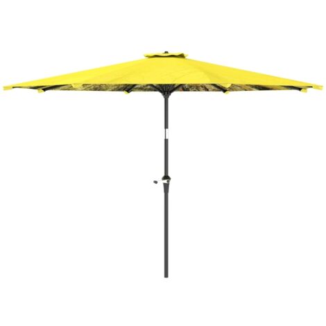 Parasol manuel de 300 cm – octogonal, idéal pour balcon, jaune tendance (1/4)