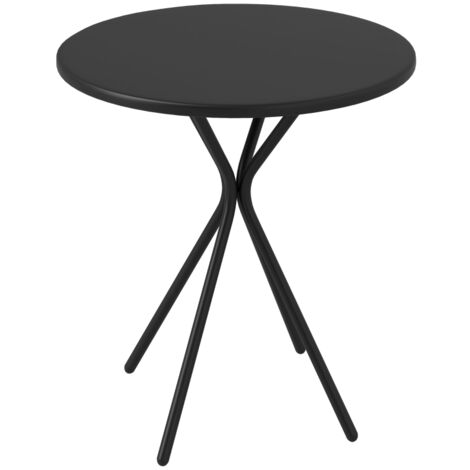 Table ronde pliable, diamètre 60 cm, noir, résistant aux intempéries — idéal pour une utilisation en extérieur (1/4)