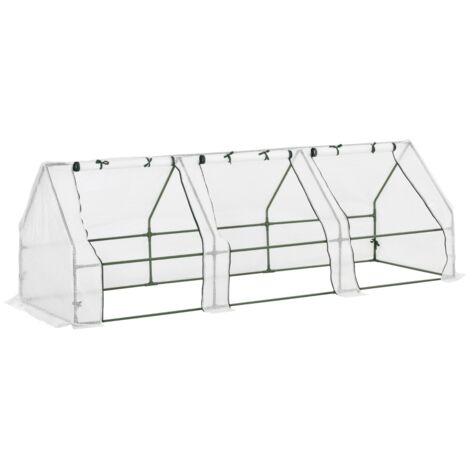 Serre à 3 fenêtres, 270×90 cm – Idéale pour tomates, légumes et fleurs (1/4)