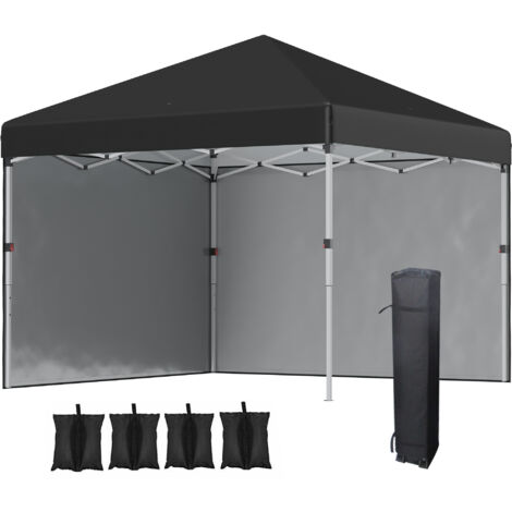 Tente pop-up 3×3 m avec protection UV et parois – Noir, stable et pratique (1/4)
