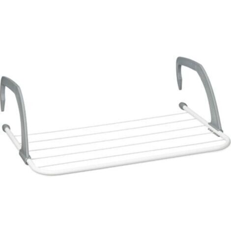 Étendoir suspendu sans perçage pour radiateurs et balcons – Système de séchage discret, pliable et compact, couleur blanc, longueur 50 cm (1/5)