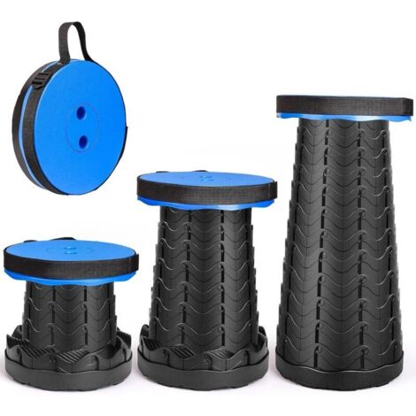 Tabouret pliable portable léger et stable, réglable en hauteur (jusqu’à 48 cm), charge maximale 180 kg, idéal pour extérieur, randonnée, pêche, barbecue, intérieur, voyage et rassemblements (1/4)