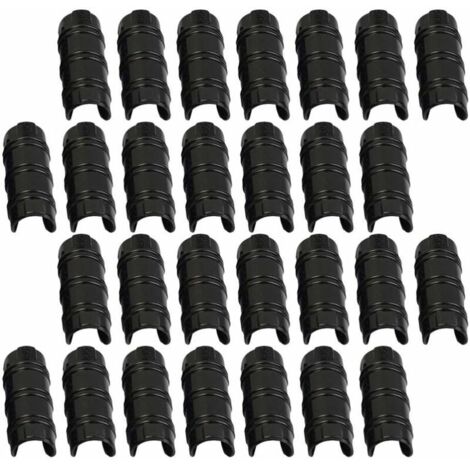 GABRIELLE 100 Pcs Jardin Bâtiment Tuyau Clip PC Serre Cadre Tuyau Pinces Tube Film Clip pour Serre Bannière Cadre Protection Noir 25mm (1/5)