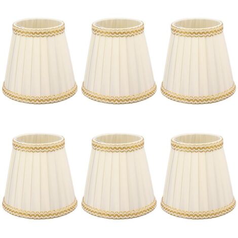 GABRIELLE Abat-jour, 6 Pièces Petit Abat-jour Clip sur Tambour Abat-jour Tissu pour Lustre Bougie Ampoules Accessoires D'éclairage E14, Pinces