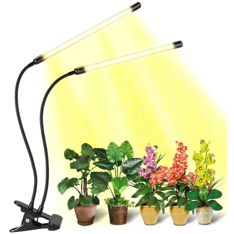 GABRIELLE Lampe Horticole LED, Lampe De Croissance Pour Plantes D'Intérieur,  Lampe Plante D'Intérieur à Clipser Avec Led 2 Têtes（Lumière rouge et bleue）