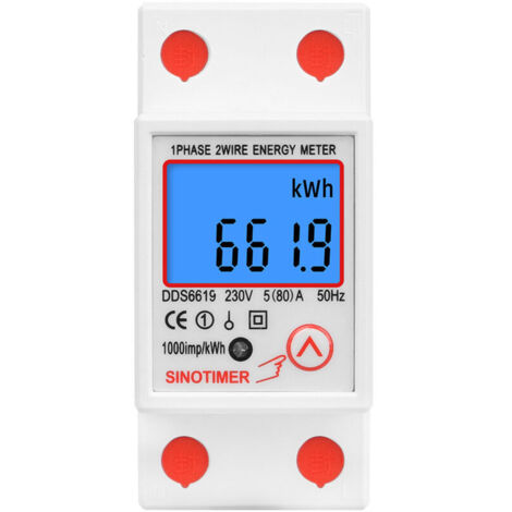 GABRIELLE Sous compteur électrique monophasé, certifié MID, 45A max modulaire, Simple tarif, Affichage LCD (1/5)