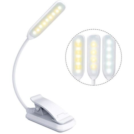 Lampe de lecture rechargeable avec 9 LED, bras flexible 360°, 3 températures de couleur et 3 niveaux de luminosité, interrupteur tactile, lampe de nuit compacte pour liseuse électronique, voyage et us (1/5)