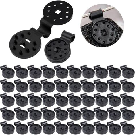 100 pinces en plastique pour bâche d’ombrage – Pinces de fixation étanches avec trou intégré, idéales pour filets d’ombrage, clôtures, bâches anti-vent et rideaux occultants (1/5)
