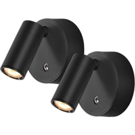 Lampe murale décorative avec interrupteur intégré (2 pièces) – Lampe LED réglable pour lecture, 3 couleurs de lumière ajustables, style moderne, idéale pour chambre à coucher, salon ou usage nomade (1/5)