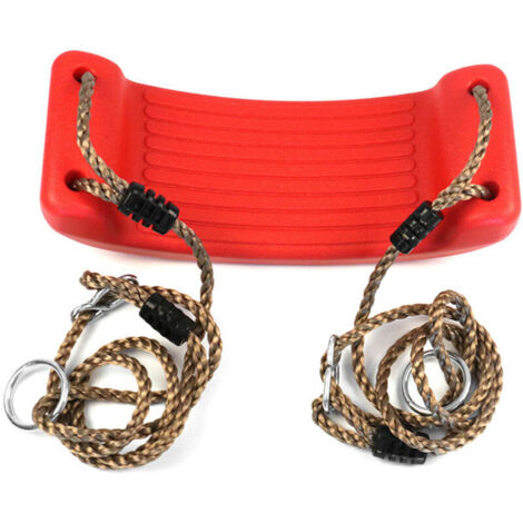 Balancelle d’extérieur pour enfants – Siège suspendu réglable en hauteur – Avec corde résistante et assise antidérapante – Rouge (1/4)