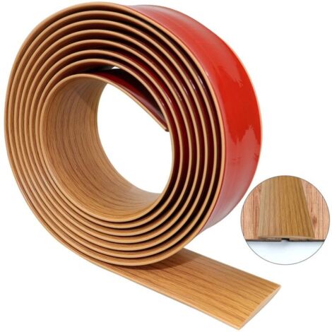 Bande adhésive flexible en PVC pour seuil – 300 × 4 cm – effet bois – auto-adhésif double face – idéal pour sols stratifiés et carrelage (1/5)