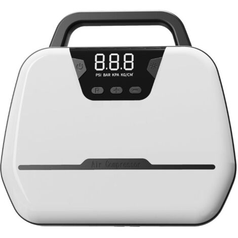 Pompe à air portable 150 PSI avec écran numérique LCD, double alimentation 230 V / 12 V CC, pour vélos, motos, ballons et pneus automobiles – avec lampe LED intégrée, kit d’adaptateurs, embouts Schrad (1/3)