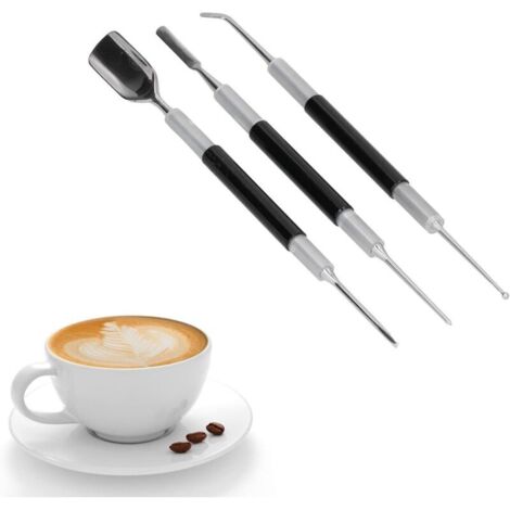 Kit d’outils de décoration pour latte art en acier inoxydable – Stylos, aiguilles et accessoires professionnels pour dessins sur café, idéal pour usage domestique (1/5)