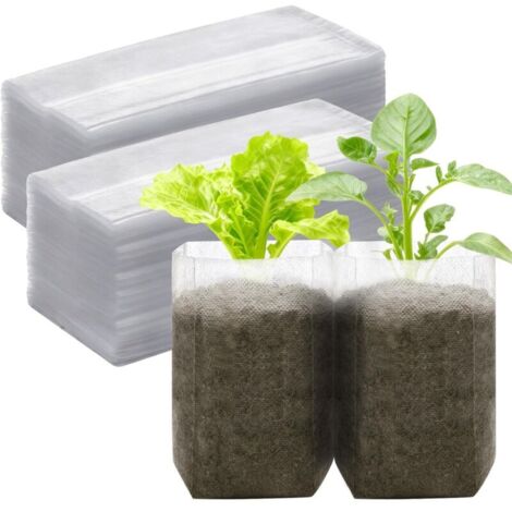 Sac de culture biodégradable en tissu non tissé, 200 pièces par paquet – idéal pour semis, plants de légumes, fleurs, tomates et jeunes arbres (1/5)