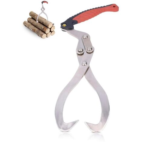 Pinces à bois pour jardin, 44 cm, avec crochet de levage, capacité maximale 30 cm, outil ergonomique anti-dérapant pour transporter le bois (1/5)
