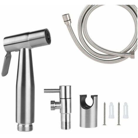 Kit de Douche WC avec Tuyau Flexible de 1,5 m et Support Mural – Raccord G1/2 en Argent pour Toilettes et Bidets (1/5)