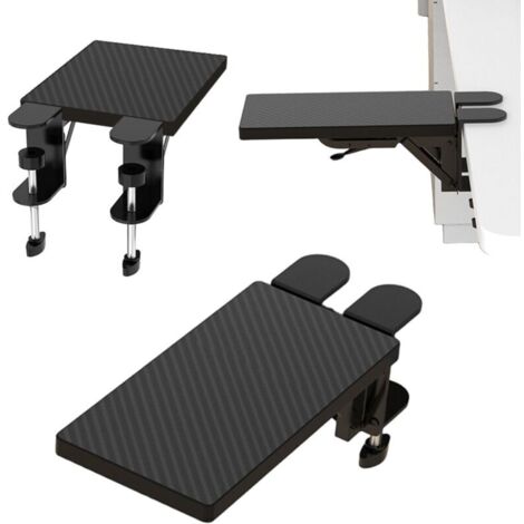 Plateau d’extension ergonomique pour bureau – Support réglable pour clavier et souris sous le bureau, fixation sans perçage par pince (30 × 15 cm), idéal pour domicile et bureau (1/5)