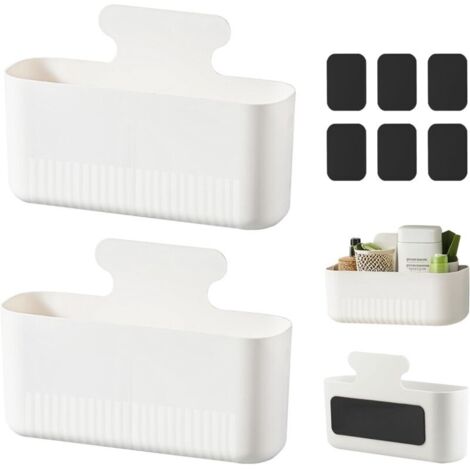 Boîte de rangement magnétique 2 pièces – Porte-crayons et porte-marqueurs magnétiques grand format avec 2 séparateurs, idéal pour réfrigérateur, tableau blanc et armoire de rangement (1/5)