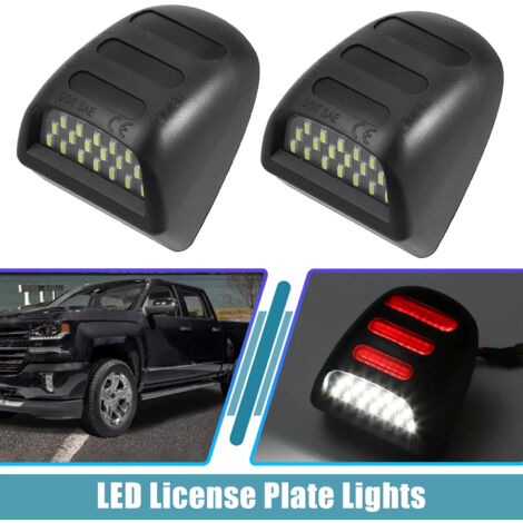 Feu de plaque arrière compatible Chevrolet Silverado 1500/2500/3500 et GMC Escalade – LED blanc, montage facile, homologué ECE R10/R7 dengyankun (1/5)
