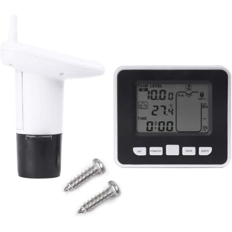 Transmetteur de Capteur de Niveau d'eau Ultrasonique avec Sonde pour Puit - Capteur de Profondeur de Réservoir avec Affichage de Température et Écran LED 3,3 Pouces