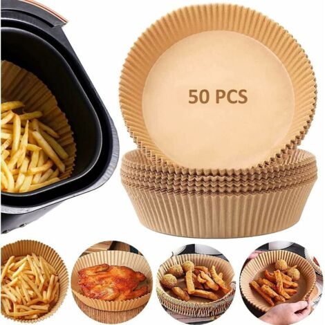 Cuisson pour Friteuse Sans Huile,Papier Cuisson Patisserie,50 Pièces Papier Cuisson Air Fryer, Papier Sulfurisé pour Friteuse Sans Huiles(6,3) (1/5)