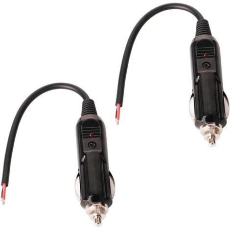 2 Pcs Adaptateur Mâle pour Allume-Cigare avec Câble D'alimentation 18 AWG 12V/24V Universel (1/5)