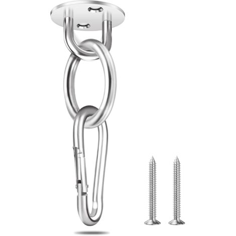 Crochet de Plafond Peut Upporter Jusqu'à 200 kg, 304 Acier Inoxydable Crochet Plafond Charge Lourde pour Béton Ensembles, Chaise accrochante, Sac de Boxe, Hamac, Yoga, TRX, avec 2 Vis de Fixatio (1/5)