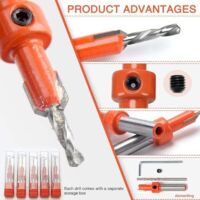 Jeu De 5 Forets à Fraise Coniques 2.8-4mm Avec Clé - Travail Bois Menuiserie Précise