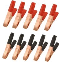 Metal Alligator Clips Terminal Test Clamps 50A Electrical Battery Crocodile Clamp Copper Plated Insulated Alligator Clips 10 Pack