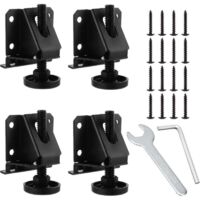 Trywise 4pcs Adjustable Flat Foot Hex Nut Lock Furniture Leg Leveler with Locking Nut for Furniture Black