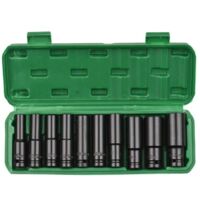 1/2 pouce de prise de conduite HEX SECKET IMPACT SET 10 pièces Deep Metric Tones 10-24mm CR-V avec boîte de rangement dure