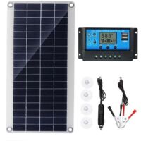 Panneau solaire 300W 12V, kit de panneau solaire, kit de chargeur de batterie avec régulateur de charge solaire 20A pour camping - car, yacht, extérieur, jardin, éclairage