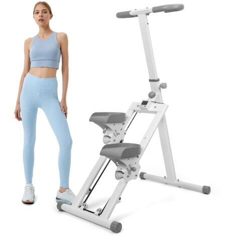 Stepper pieghevole, attrezzo per l'arrampicata verticale per esercizi in palestra, attrezzatura per l'allenamento di tutto il corpo con monitor LCD, scala per esercizi cardio, capacità di carico 150