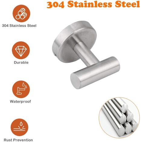 Confezione Da 4 Ganci Per Asciugamani Da Bagno In Acciaio Inox, Ganci A Da Bagno In Acciaio Inox Ganci A Ventosa Senza Foratura Per Doccia Argento 94388545