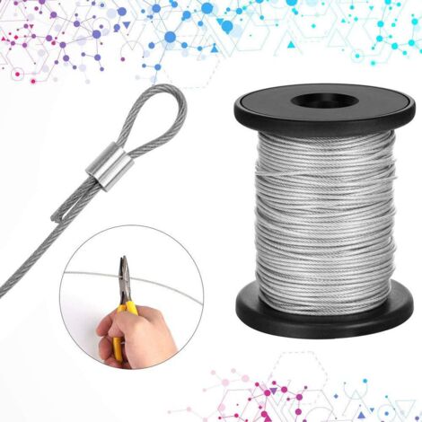 Alambre Ajustable Para Espejos, Lámparas, Vallas Publicitarias Etc Capacidad De Carga 30 Kg 4 Piezas 1 M X 1 5 Mm 96586078
