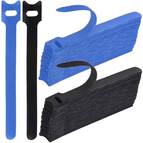 Cassette Cinta 50 O 100 Correas De Sujeción Reutilizables Con Gancho Y Bucle - Negras/blancas, De Nylon, Ajustables - Para Organizar Cables Correas Organizar Cables