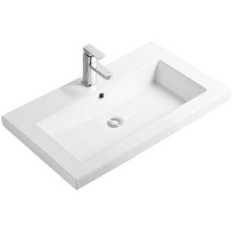Rechteckiges Einbauwaschbecken – 60 x 46 cm – Hochglanzweiß – LIVO