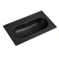 Ovales Einbauwaschbecken – 80 x 46 cm – Mattschwarz – CLEA