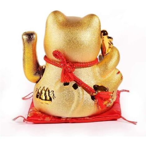 Maneki Neko (chat Porte-bonheur) Argenté, 20cm, Céramique, Freak Scene, Neuf