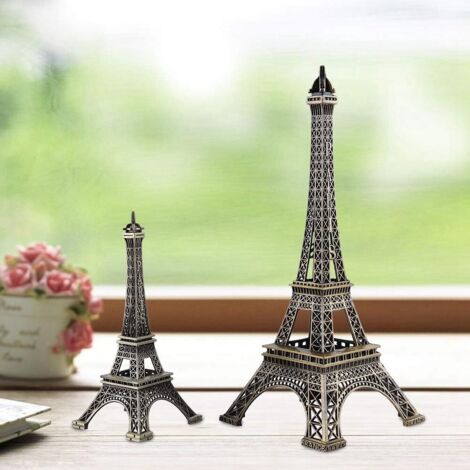Figurine de Tour Eiffel - Décoration de fête - Métal doré - 25 x 9.5 cm