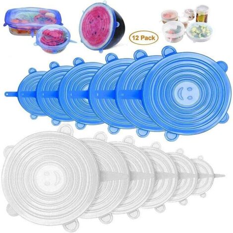 royaluxe - Couvre-Couvercles Extensibles En Silicone Couverture En Silicone Alimentaire Couvercle Extensible En Silicone Couvercle Extensible En Silicone RéUtilisable Pour Bol Plat Bocaux Conteneur Al (1/5)