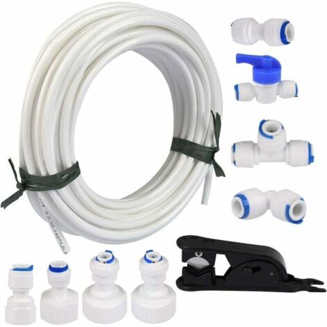 Tuyau d’alimentation en eau 15 mètres – Kit de connecteurs pour réfrigérateur européen – Installation rapide sans outils – Compatible Samsung, Bosch, LG - 4pipe (1/5)