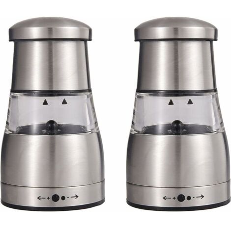 royaluxe - Poivre et broyeur de sel, Manuel de sel ou de poivre Mill, élégamment conçu avec réglage de la finesse réglable, bon poignées Poivre Grinder Boîte en Inox et grande capacité contient 2 pcs (1/5)